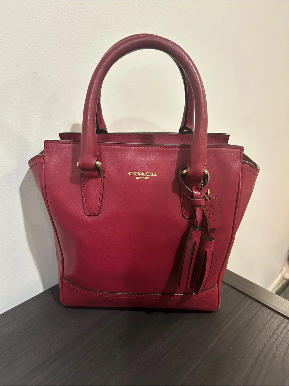 Coach Legacy Mini Tanner leather crossbody satchel in burgundy EUC